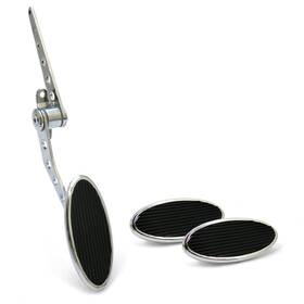 Ztp380b84 Shift U Parts Oval Firewall Mount Gas Pedal Sm Brake And Clutch Pad Chromed Billet