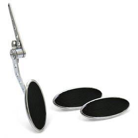 Ztp380b8d Shift U Parts Oval Firewall Mount Gas Pedal Lg Brake And Clutch Pad Chromed Billet