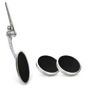 Ztp380f39 Shift U Parts Oval Firewall Mount Gas Pedal Round Brake And Clutch Pad Chromed Billet