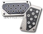 Silver Carbon Gas 2 Cover Pedal Pieces Brake Universal Pads Automatic