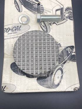00171502 So-cal Speed Shop Hot Rod Knurled Aluminum Brake/ Clutch Pedal Pad - 3 Inch Dia Nip