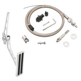 9100214 Speedway Motors Chrome/billet Aluminum Throttle Pedal Combo With Mr Gasket Cable Kit