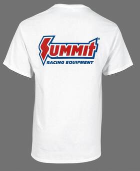 P13001 Summit Racing White 2xl Cotton T-shirt Logo Each