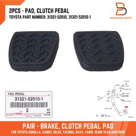 31321-52010-1 Toyota 2x Clutch Brake Pedal Pad For Corolla Camry Tacoma Scion Rav4 31321-52010