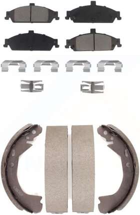 Kcn-100470 Transit Auto - Front Rear Ceramic Brake Pads And Drum Shoes Kit