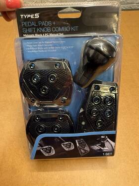 Ac58338 Type S Pedal Pads Shift Knob Combo Kit Midnight Black 4 Piece Manual Auto Car
