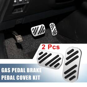 Uauto1 745065782262 2pc Gas Pedal Brake Cover Kit For Toyota Ch-r Corolla Pruis Silver Tone