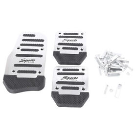 Universal Manual Anti-slip Foot Rest Throttle Pedal Brake Clutch Silver