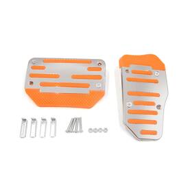 Uxcell 605322579533 2 In 1 Racing Sports Non-slip Automatic Car Gas Brake Pedal Pads Cover Orange