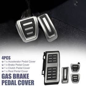 X Autohaux 718844055437 4pcs Accelerator Pedal And Brake Cover Set For Audi Q3 Metal Rubber