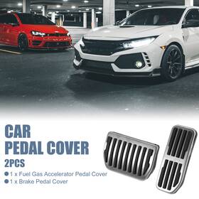 X Autohaux 718844055475 2pcs Brake Pedal Pad Gas Accelerator Cover For Land Rover Silver Tone