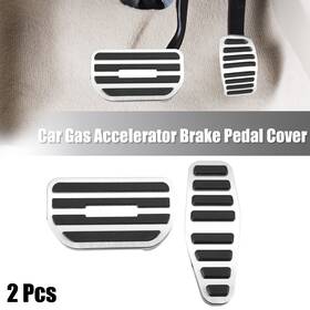 Jb64w X Autohaux 718844645492 2pcs Car Gas Accelerator Brake Pedal Cover For Suzuki Jimny Silver Tone