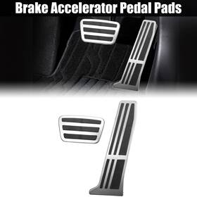 X Autohaux 726215279849 2 Pcs Brake Accelerator Foot Pedals Pad Cover Non-slip For Toyota Silver Tone