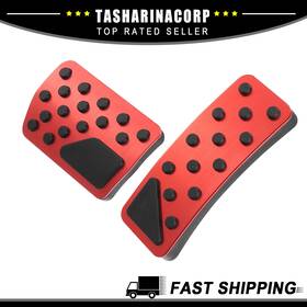 X Autohaux 726215769456 Car Brake Pedal Pad Gas Accelerator Cover Fit For Jeep 2011-2021 Red