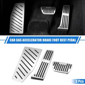X Autohaux 786527228331 3 Pcs Gas Accelerator Brake Foot Rest Pedal Cover For Toyota Rav4 Silver Tone