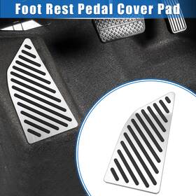 X Autohaux 786527228584 Car Foot Rest Pedal Cover For Toyota Corolla 2019-2020 Antislip Silver Tone
