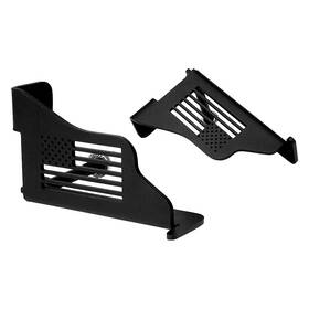 Zs-0029-flag Xprite For Jeep Wrangler Jk 18 Black Powder Coat Foot Pegs W U.s. Flag