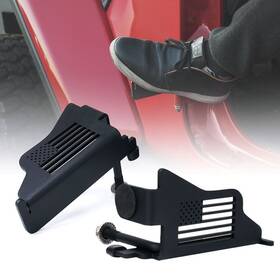 Zs-0029-jl-flag Xprite For Jeep Wrangler 18-24 Black Powder Coat Foot Pegs W U.s. Flag
