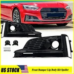 Black For Audi A5 S-line 18-19 Front Bumper Fog Light Grille Pair L+r. Fixed Price $138.00.