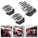 3PCS Silver Non-slip Brake Gas Pad Cover Pedals Set For Manual Car Universal Exv. Fixed Price $11.39.