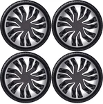 Wheel Trims 15" Black & Silver Hub Caps Covers Fast Fits Vw Polo 09-17. Fixed Price $41.58.