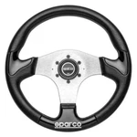 Sparco 015THPUNR345 3-SPOKE P222 Street Racing Black Leather Steering Wheel New. Fixed Price $165.00.