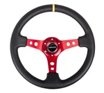 Nrg Reinforced Steering Wheel (350MM 3IN. Deep) Blk Leather W/red Spokes & Sgl. Fixed Price $147.40.