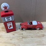 Texaco Vintage Fuel Pump And Pedal Drive Car Replica Set. Fixed Price $24.00.