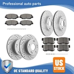 For 2003 2004 05-07 Honda Accord Front Rear Drilled Brake Disc Rotors Pads. Fixed Price $130.26.