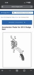 2013-2016 Dodge Dart Gas Accelerator Pedal Assembly Oem Factory Throttle. Fixed Price $100.00.