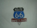 Cast Aluminum Route 66 Safety Pays License Plate Topper Rt Aaa. Fixed Price $29.99.