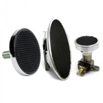 Chromed Billet Floor Mount Gas Pedal, Round Brake/clutch & Dimmer Pad. Fixed Price $199.95.