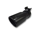 3" - 3.5" Out 8" Length Single Wall Angled Rolled Edge Tip Black. Fixed Price $29.99.