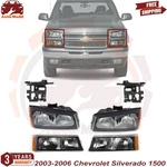 Front Headlights Kit + Mounting Brackets For 2003-2006 Chevrolet Silverado 1500. Fixed Price $140.56.