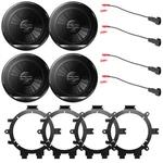 4X Jvc CSDR162 6.5" 2-WAY 300 Watt Car Speakers, Mounting Brackets, Wire Harness. Fixed Price $178.00.