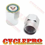 2 Silver Hex - Billet Aluminum Custom Valve Caps For Motorcycle Usn Navy Eagle. Fixed Price $9.99.
