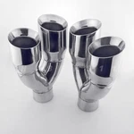 3" Inlet Quad 4" Staggered Out Dual Wall Exhaust Tips Ford Mustang Gt 5.0 V8. Fixed Price $219.97.