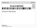 Genuine Bmw Accelerator Pedal Module 35-40-6-889-822 New. Fixed Price $148.38.
