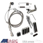 Billet Gas Pedal W/brake+clutch Pad & 36" Throttle Cable Bracket Spring Kit Ford. Fixed Price $49.90.