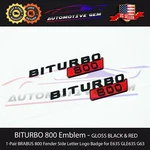 Brabus Biturbo 800 Fender Amg Emblem Gloss Black Red Mercedes G63 GT63 GLE63. Fixed Price $84.99.