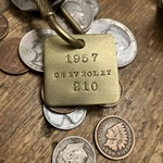 1957 Chevrolet 210 Sedan Brass Key Fob Chevy 150 Bel Air. Fixed Price $14.95.