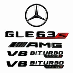 Glossy Black V167 STAREMBLEM+GLE63S+AMG+V8BITURBO4MATIC+X2 Rear Fender Badge. Fixed Price $59.99.