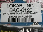 Lokar 1969 1970 Ford Mustang Auto Brake Pad With Rubber Inserts BAG-6125 Nice. Fixed Price $45.00.