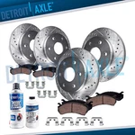 Front Rear Drilled Rotors Ceramic Brake Pads For Hyundai Entourage Kia Sedona. Fixed Price $201.29.