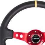 Nrg Reinforced Steering Wheel (350MM 3IN. Deep) Blk Leather W/red Spokes & Sgl. Fixed Price $195.99.
