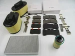Maserati Ghibli Quattroporte 14-25 Front Rear Brake Pads + Air Cabin Oil Filter. Fixed Price $325.00.