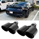 2015-2023 Ford Mustang Gt Quad Exhaust Tips 3" In Dual 4" Out Carbon Fiber. Fixed Price $169.09.