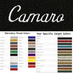 Acc 1970-1973 Camaro (hanging Gas Pedal) Custom Script Logo 4PC Loop Floor Mats. Fixed Price $164.50.
