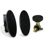 Black Billet Floor Mount Gas Pedal, Sm Oval Brake/clutch & Dimmer Pad. Fixed Price $199.95.