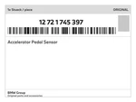 Genuine Bmw Accelerator Pedal Sensor 12-72-1-745-397 New. Fixed Price $312.28.